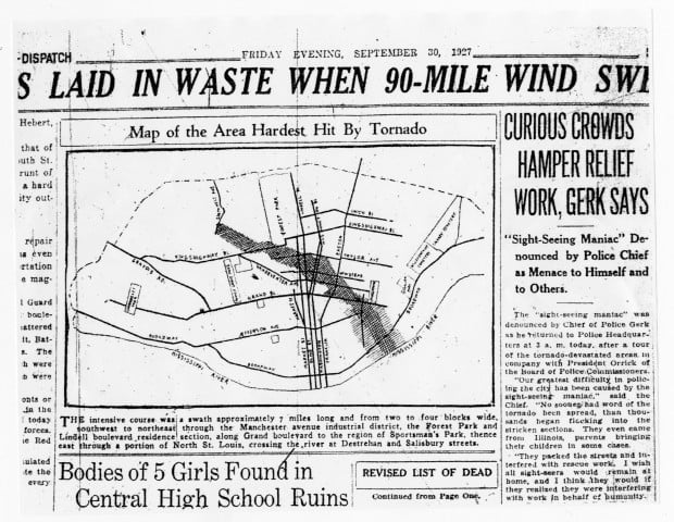 1927 Tornado Map